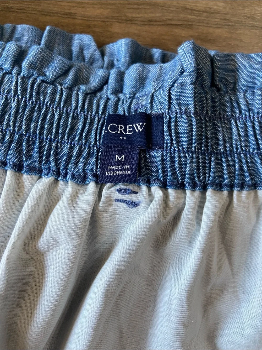 J. Crew Chambray Blue Paper Bag Skirt